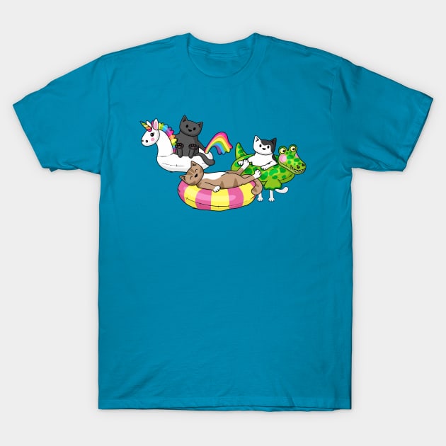 Pool Cats T-Shirt by Doodlecats 